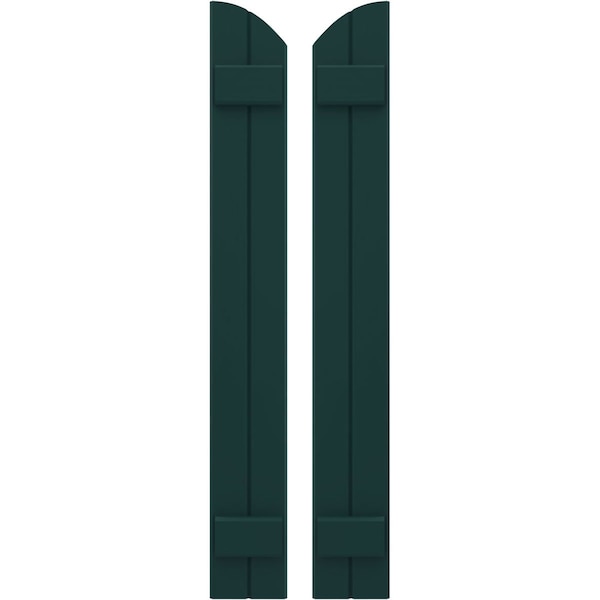 Ekena Millwork Americraft 2-Board (2 Batten) Wood Joined Board-n-Batten Shutters w/Ellipt Top, ARW101BE207X77FGH, PR ARW101BE207X77FGH - main